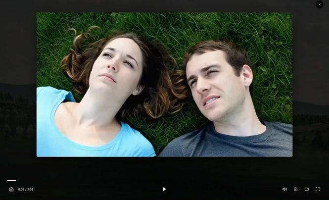 glucose player mockup showing minimalist video playback interface